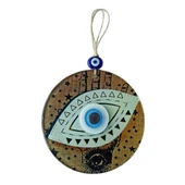 Nazar Boncuklu Göz Desenli Füzyon Cam Duvar Süsü - 2