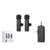 Kablosuz Çift Mikrofon 3.5 Mm + Type-C + Lıghtnıng Siyah HDX2782 - 1