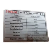 Starline STR-111 2,5 Ton Transpalet - 3