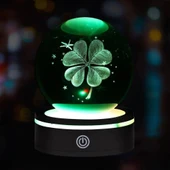 Usb li Dönen Yonca Cam Küre - 1