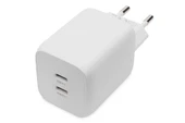 DIGITUS USB-C Mini charger, 2-Port, 65W 2x USB-C, 45W+20W, white - 1