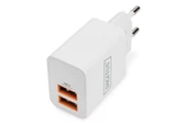 DIGITUS USB Charger 2x USB-A 15W, 2x 2,4A, white - 1