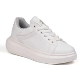 Kadın Beyaz Simli Rahat Günlük Sneaker Spor Ayakkabı - 3