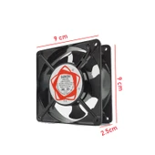 220v 9 cm metal fan 9x9x2.5cm 220v metal kasa soğutucu fan thumbnail 3