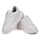 Kadın Beyaz Simli Rahat Günlük Sneaker Spor Ayakkabı - 2