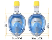 Full Face Şnorkel Dalış Maske Tam Yüz Anti-Sis ve Sızıntı S/M - 3