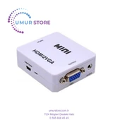 HDMI To VGA Çevirici Adaptör Monitör Tv Dönüştürücü - 1