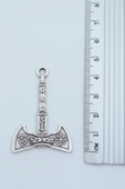 2'li Viking Pusula - Viking Balta Gümüş Kaplama Kolye Seti - 4