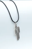 Billie Eilish Gümüş Kaplama Deri İp Kolye thumbnail 1