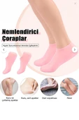 Topuk Çatlaklarına Karşı Silikon Jel Ayak Nemlendirici Maske Spa Bakım Çorabı Ayak Bakım Çorap thumbnail 5