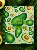 Avokado Fresh Temalı Spiral Çizgili Defter – 80 Yaprak / 160 Sayfa – 18x24 cm thumbnail 1