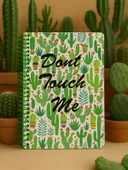 Kaktüs Desenli Spiral Kareli Defter – 80 Yaprak / 160 Sayfa – 18x24 cm thumbnail 1