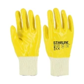 Starline E-206-Y Koruyucu Sarı Nitril Eldiven Tam Kaplı No:9 - 1