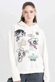 Defacto Coool PowerPuff Girls Oversize Geniş Kalıp Kapüşonlu Baskılı Kalın Sweatshirt D4846AX24WN thumbnail 1