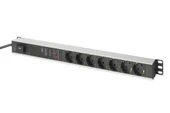 Digitus 1U Alüminyum PDU/Power Distribution Unit (Elektrik Güç Dağıtım Ünitesi), Kabin Tipi, 16A, 4000W, 250VAC 50/60Hz, - 1