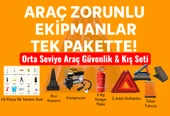 Araç Güvenlik & Kış Seti – 18 Parça İlk Yardım + 2 Reflektör + Takoz + Yangın Tüpü + Tek Piston Las - 1
