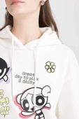 Defacto Coool PowerPuff Girls Oversize Geniş Kalıp Kapüşonlu Baskılı Kalın Sweatshirt D4846AX24WN thumbnail 3