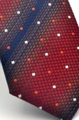 Lacivert Verev Desenli Bordo Dokuma Kumaş Mendilli Slim Fit Kravat // SDK-2505-3 thumbnail 3