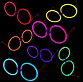 Glow Stick Parti Gözlüğü Glow Partisi Yuvarlak Şekilli Fosforlu Gözlük 6 Adet - 1