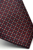 Beyaz Karışık Desenli Bordo Dokuma Kumaş Mendilli Slim Fit Kravat // SDK-2502-3 thumbnail 3