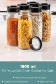 Mihel 1600ML 6'lı YUVARLAK CAM SAKLAMA KABI - 3