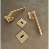 Rivax Anka Mat Altın Zamak Kare Rozetli Oda Kapı Kolu 1 Takım thumbnail 2