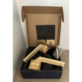 Rivax Anka Mat Altın Zamak Kare Rozetli Oda Kapı Kolu 1 Takım thumbnail 4