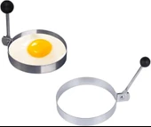 Metalik Daire Şeklinde Metal Omlet Yumurta ve Krep Kalıpları - 1