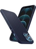 Spigen iPhone 12 Pro Max ile Uyumlu Kılıf Liquid Air Navy Blue - 3
