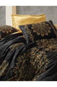 Saten Çift Kişilik Nevresim Takımı Alvina Gold thumbnail 2