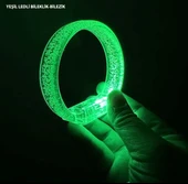 Yeşil Led Işıklı Baskı Yapılabilen Pilli Bileklik Bilezik - 5