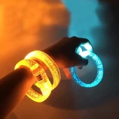 Turuncu Led Işıklı Baskı Yapılabilen Pilli Bileklik Bilezik - 4