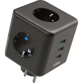 Winnboss Akım Korumalı Isıya Dayanıklı 3 lü Duvar Tipi Priz 3 Adet USB 3440 - 1