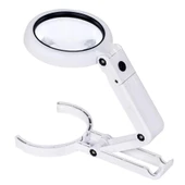 Usb Şarj Edilebilir Katlanabilir 3.5 - 10X Büyüteç 8 Ledli Masa Ve Eliçin Büyüteç FS90RC - 1