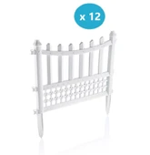 Omnipazar SY-5998 Elite Plastik Dekoratif Bahçe Çiti 12'li Set 60x55 cm Beyaz - 1