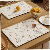 Çiçekli Kaymaz Servis Matı - 1