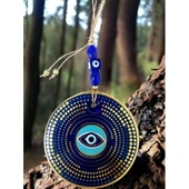 Altın Puantiyeli Nazar Boncuk Gözlü Duvar Süsü - 3