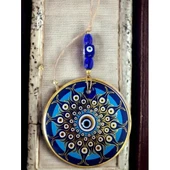 Dekoratif Desen Nazar Boncuklu Duvar Süsü Cam Duvar Dekoru - 2