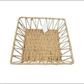 Doğal Örgü Kare Sepet - 1