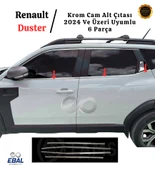 Renault Duster 2024 Ve Üzeri Model İçin Krom Cam Alt Çıtası 6 Parça Paslanmaz Çelik thumbnail 1