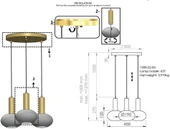 Kabo 3'lü Antik Lak Avize Sarkıt Avize Camlı Avize Salon Avize thumbnail 3