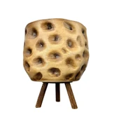 Bitki Tasarımı Ev Dekorasyon Aksesuar Naturel Desenli Toprak Saksı Saksılık Salon Çiçeklik 3 Ayaklı 19 CM thumbnail 3