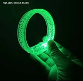 Yeşil Led Işıklı Baskı Yapılabilen Pilli Bileklik Bilezik - 1