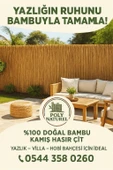 POLYNATUREL Kamış Çit Bambu Hasır Yükseklik 2,00 Metre En 5,00 Metre Doğal Kamış Gölgelik 2x5 Metre - 10
