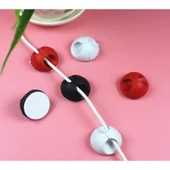 Yapışkanlı Kablo Sabitleyici Düzenleyici 6 lı Paket (2 Beyaz-2 Kırmızı-2 Siyah) - 3