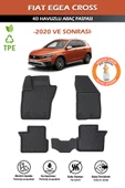 Havuzlu 4d Siyah Paspas Takımı,Fiat-Egea-Cross 2020 Ve Sonrası4d Havuzlu Paspas Hediye Araç Kokusu - 1