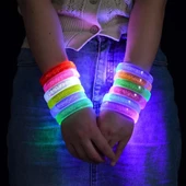 Turuncu Led Işıklı Baskı Yapılabilen Pilli Bileklik Bilezik - 5
