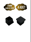 Kare Demir Profil İç Tapa Geçme Plastik Ayak Geçme Koruma Plastiği(25MM)(SİYAH) Siyah 25mm SİYAH - 4 ADET - 1