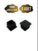 Kare Demir Profil İç Tapa Geçme Plastik Ayak Geçme Koruma Plastiği(10MM)(SİYAH) Siyah 10mm SİYAH - 8 ADET - 1