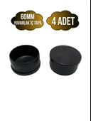 Yuvarlak Demir Profil İç Tapa Geçme Plastik Ayak Geçme Koruma Plastiği(60MM)(SİYAH) Siyah 60mm SİYAH - 4 ADET thumbnail 1